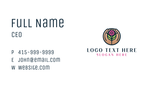 Natural Flower Gardening Business Card Design Image Preview
