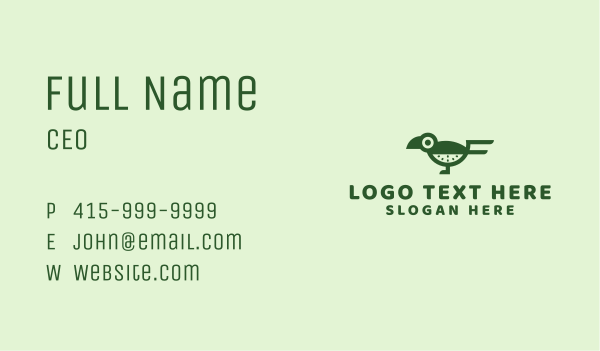 Green Kiwi Bird Business Card Design Image Preview