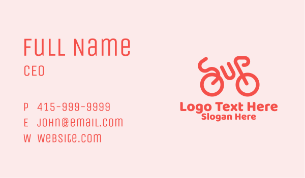 Red Minimalist Bike Business Card Design Image Preview