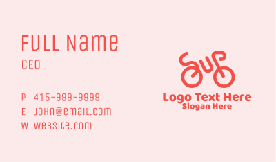 Red Minimalist Bike Business Card Image Preview
