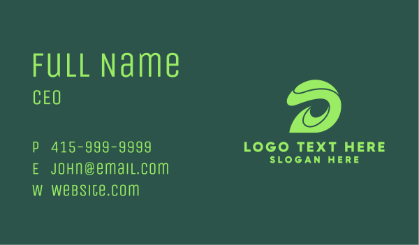 Green Letter D Swoosh Business Card Design Image Preview
