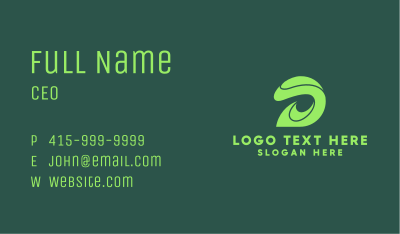 Green Letter D Swoosh Business Card Image Preview