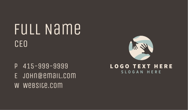 Global Hands Support Business Card Design Image Preview