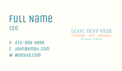 School Drawing Class Wordmark Business Card Image Preview