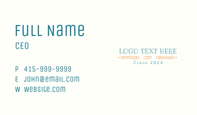 School Drawing Class Wordmark Business Card Image Preview