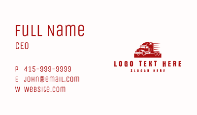 Fast Cargo Truck Business Card Image Preview