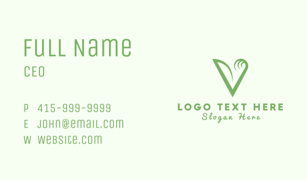 Vine Letter V Business Card Design Image Preview