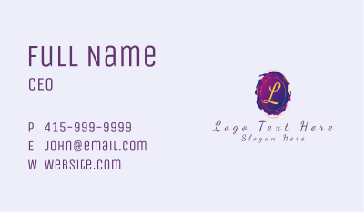Oval Watercolor Fashion Lettermark Business Card Image Preview