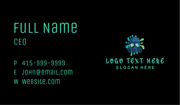 Gradient Gas Mask Graffiti Business Card Design Image Preview