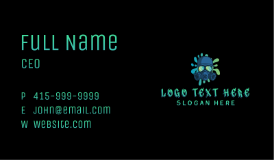 Gradient Gas Mask Graffiti Business Card Image Preview