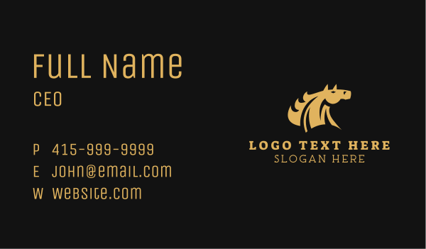 Luxury Horse Head Business Card Design Image Preview