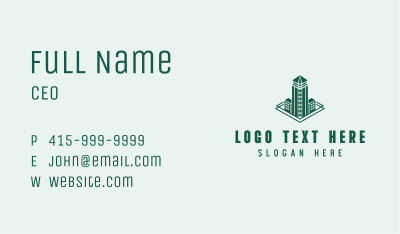 Tower Building Skyscraper Business Card Image Preview