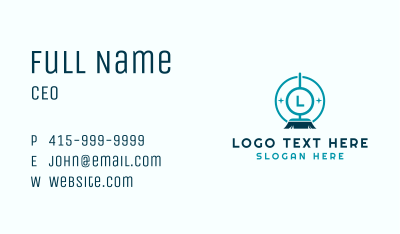 Broom Cleaning Lettermark Business Card Image Preview