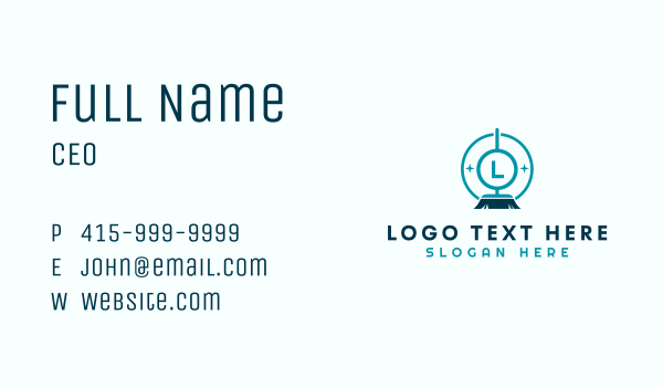 Broom Cleaning Lettermark Business Card Design Image Preview