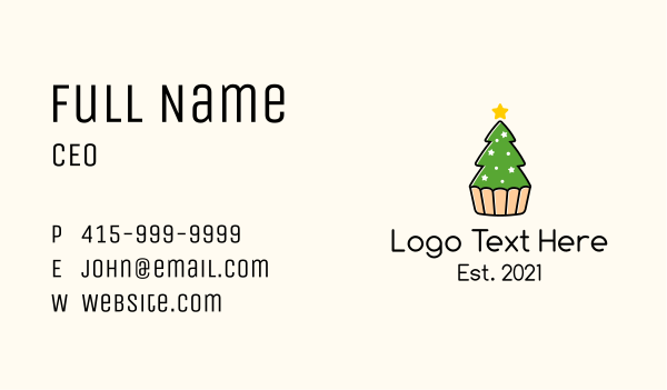 Christmas Tree Cake  Business Card Design Image Preview