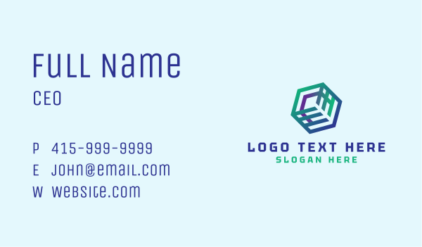 Tech Cube Letter E Business Card Design Image Preview