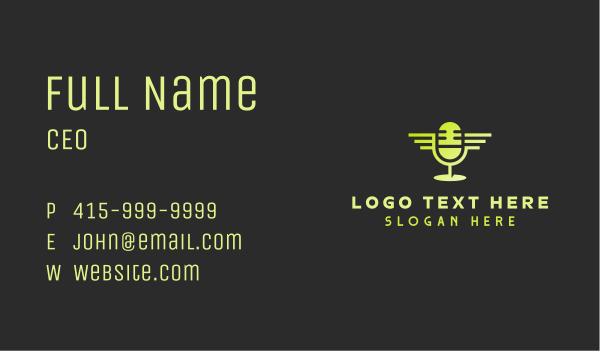Podcast Mic Sound Business Card Design Image Preview