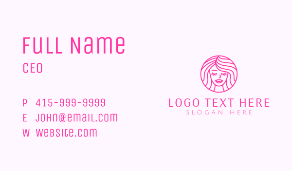 Woman Beauty Hair Business Card Design Image Preview