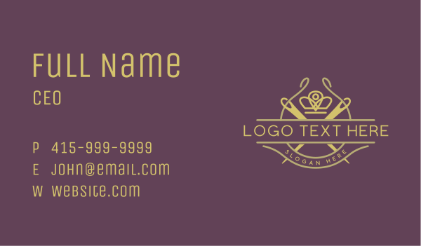 Tailoring Needle Crown Business Card Design Image Preview