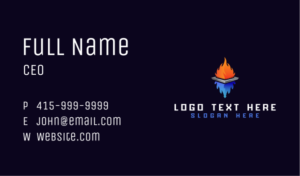 Heating Cooling Airflow Business Card Design Image Preview