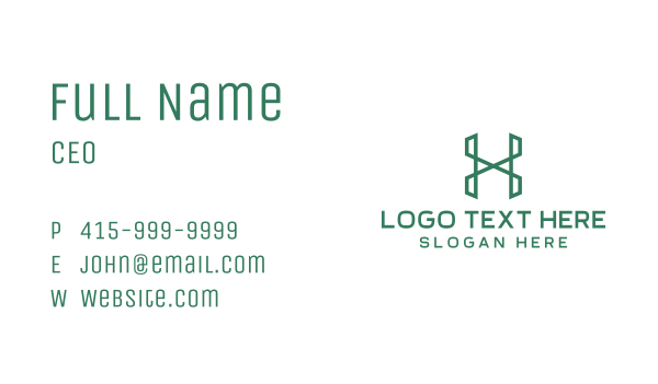 Green Tech Letter X Business Card Design Image Preview