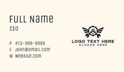 Industrial Mechanic Wrench Business Card Image Preview