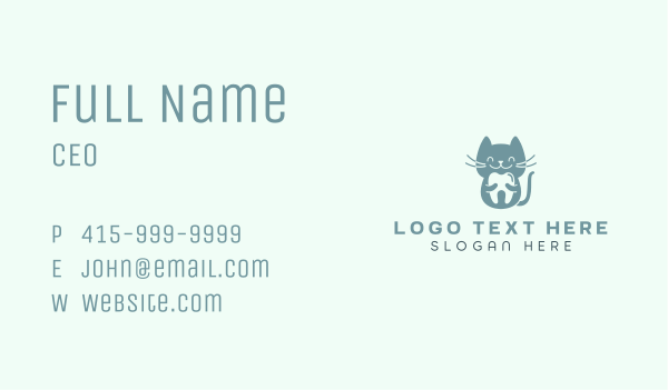 Cat Dental Tooth Business Card Design Image Preview