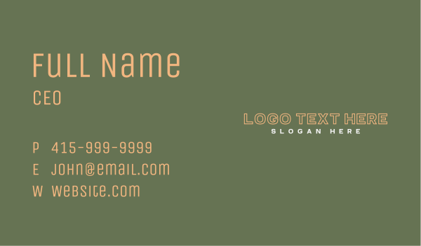 Cool Outlined Wordmark Business Card Design Image Preview