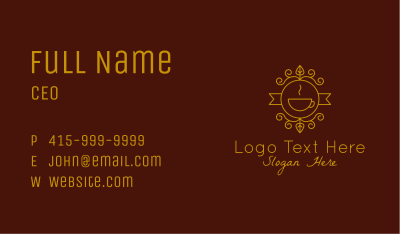 Golden Coffee Ornate Business Card