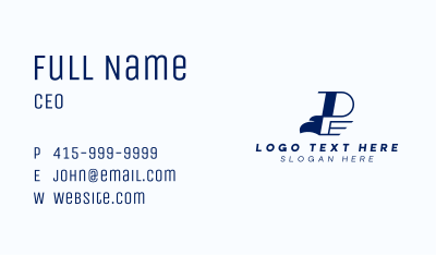 Aviation Eagle Letter P Business Card Image Preview