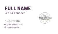 Watercolor Floral Emblem Wordmark Business Card Preview