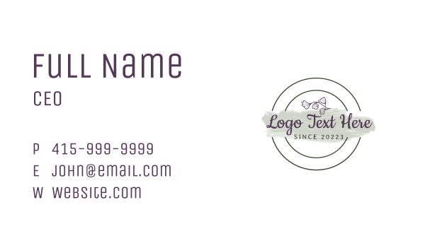 Watercolor Floral Emblem Wordmark Business Card Design Image Preview