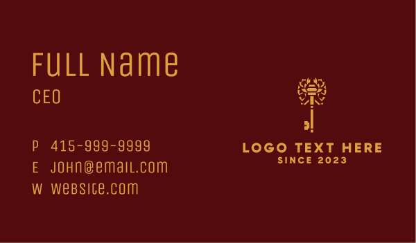 Gold Scorpion Key Emblem Business Card Design Image Preview