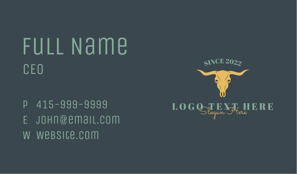 Cow Horn Ranch Business Card Design Image Preview