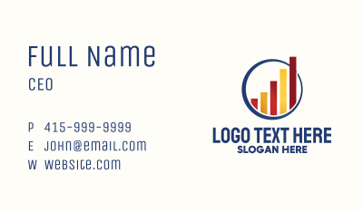 Simple Bar Graph Circle Business Card Image Preview