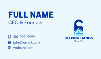 Blue Home Door Tag Business Card Design