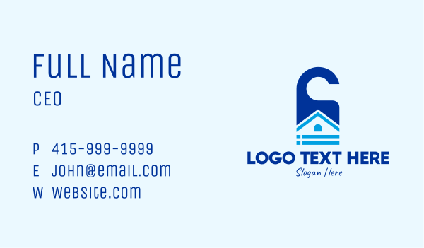 Blue Home Door Tag Business Card Design Image Preview