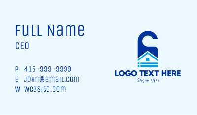Blue Home Door Tag Business Card Image Preview