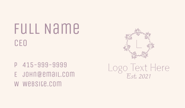 Flower Decoration Lettermark Business Card Design Image Preview