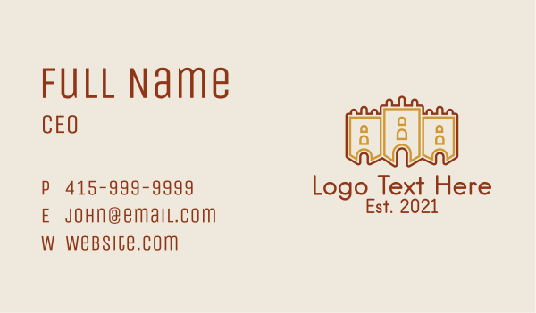 Medieval Gaming Castle  Business Card Design Image Preview