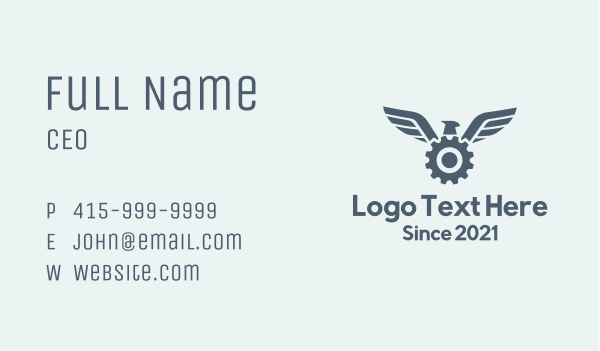 Bird Wing Gear Business Card Design Image Preview