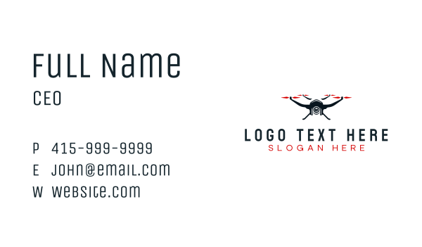 Filming Camera Drone Business Card Design Image Preview