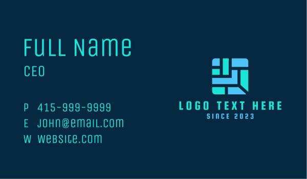 Tech Square Maze Business Card Design Image Preview