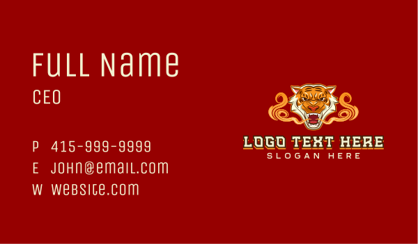 Tiger Beast Smoke Business Card Design Image Preview