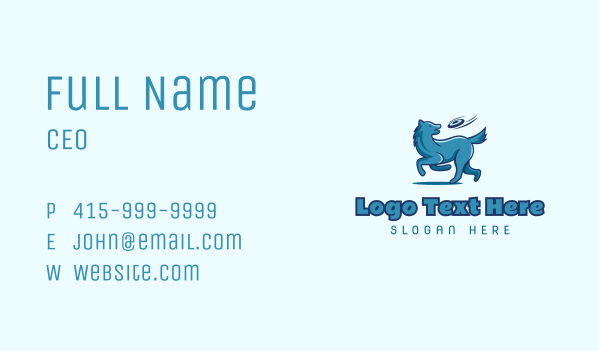 Frisbee Catch Pet Dog Business Card Design Image Preview