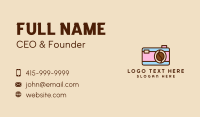 Pastel Coffee Camera  Business Card Preview