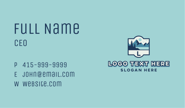 Forest Mountain Hiking Business Card Design Image Preview