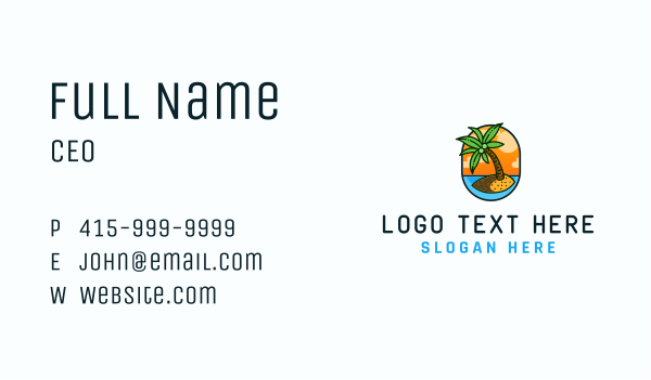 Palm Island Resort Business Card Design Image Preview