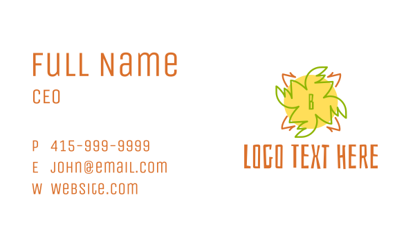 Tropical Lettermark Business Card Design