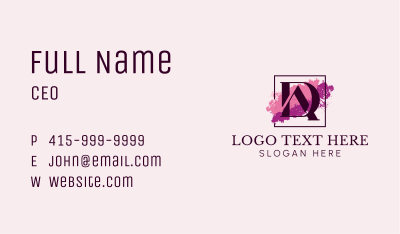 Creative Watercolor Monogram  Business Card Image Preview
